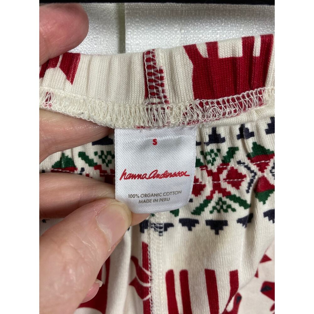 Hanna Andersson Cream&Red Deer Print Holiday Pajama Set Sz.S - Picture 5 of 11